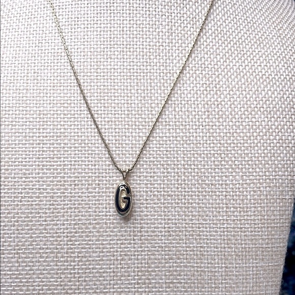 Givenchy Elegant Gold & Black Enamel “G” Pendant Necklace - Picture 2 of 8